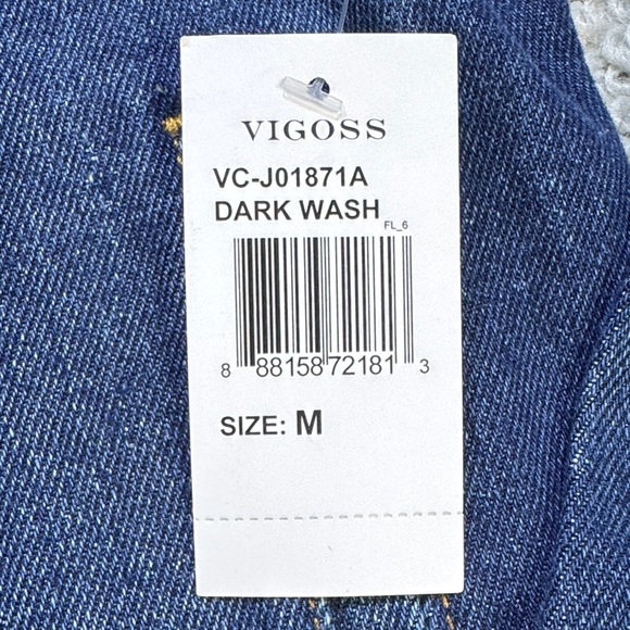 Vigoss Dark Blue Denim Jacket‎ Women’s Size Medium Front Flap Pockets - Picture 4 of 15